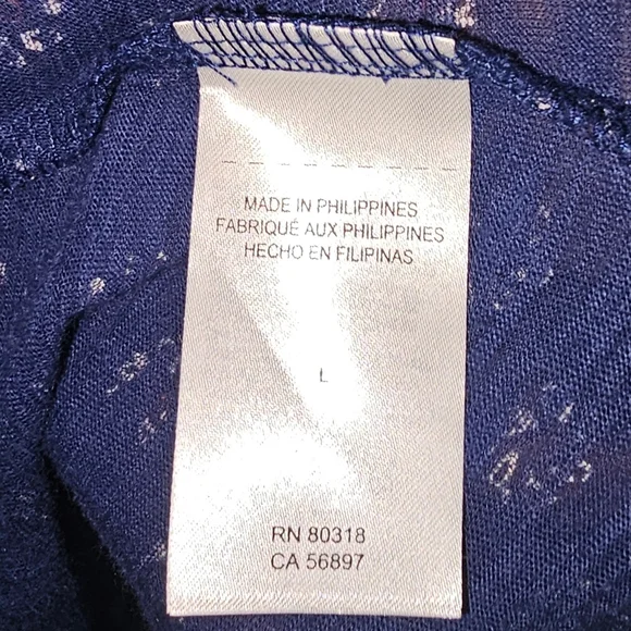 LUCKY BRAND Navy Blue Flowy Pattern Tank Top - Picture 8 of 9